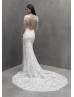Long Illusion Sleeve Ivory Sequined Lace Sheer Back Wedding Dress Long Illusion Sleeve Ivory Sequined Lace Sheer Back Wedding Dress